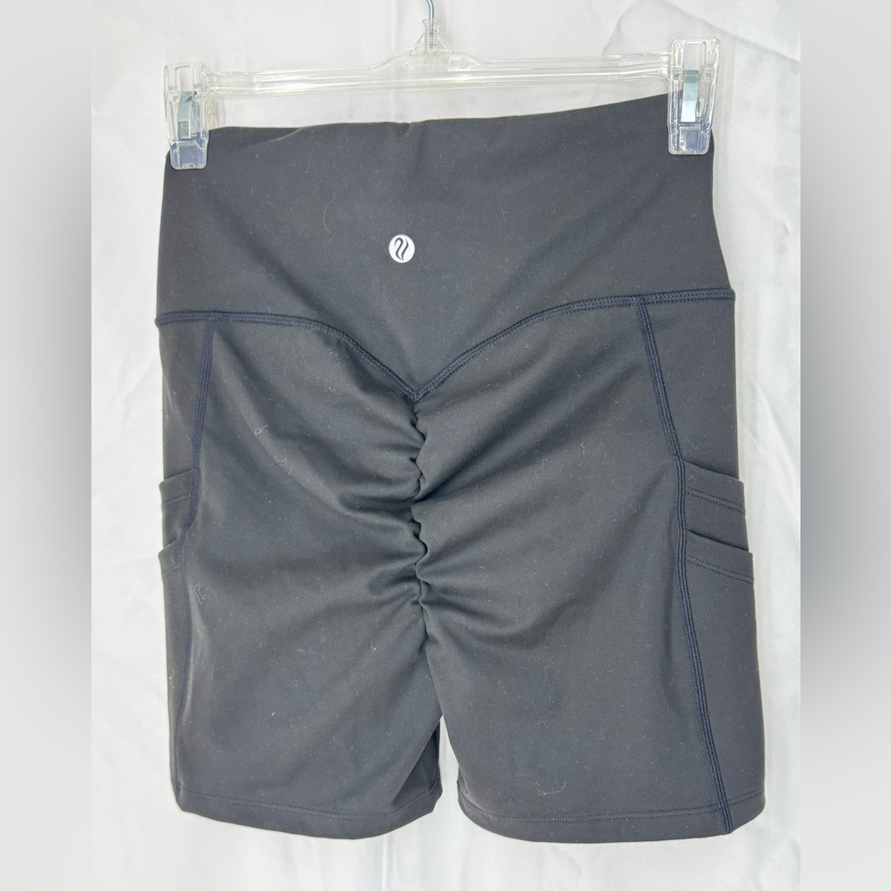 YOGA SHORTS active sport high waist black size S - Picture 3 of 8
